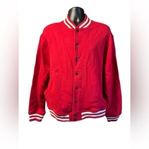 American apparel varsity jacket bomber coat red sports